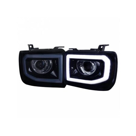Overtime Projector Headlight for 2014-2015 GMC Sierra - Glossy Black OV3756086